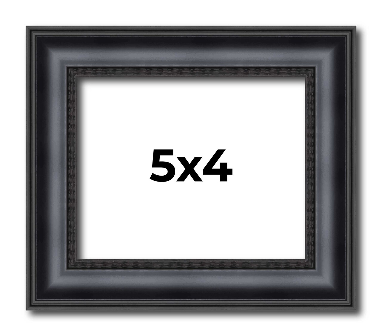 Photo Size Linear Black Picture Frame - UV Acrylic, Foam Board Backing, Hanging Hardware